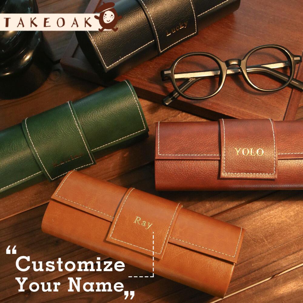 Photography Lighting Design - Personalized Custom Name Wrap Leather Eyeglasses