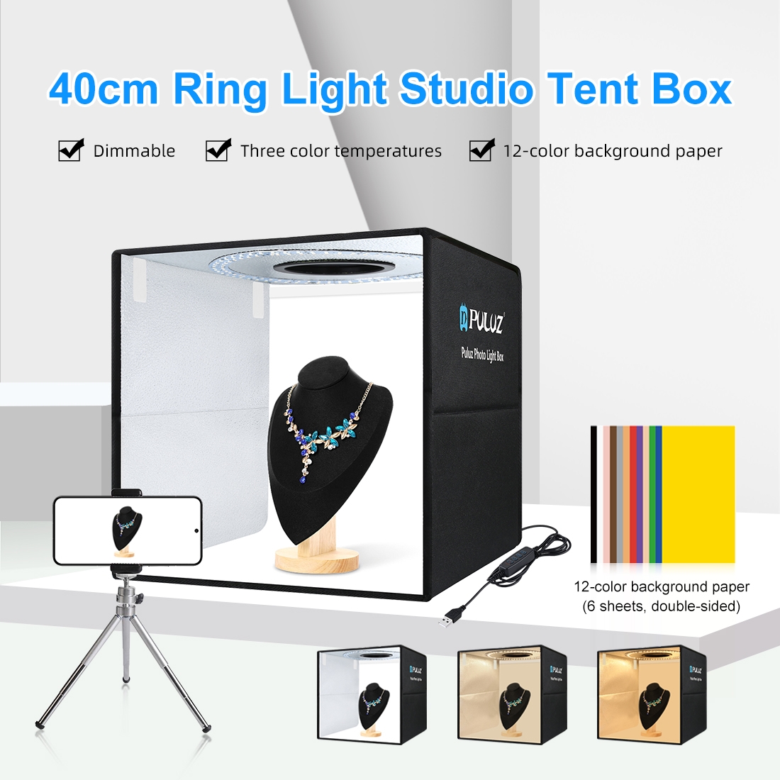 PULUZ 40cm Folding Portable Ri - Photography Lighting For Products recension och pris