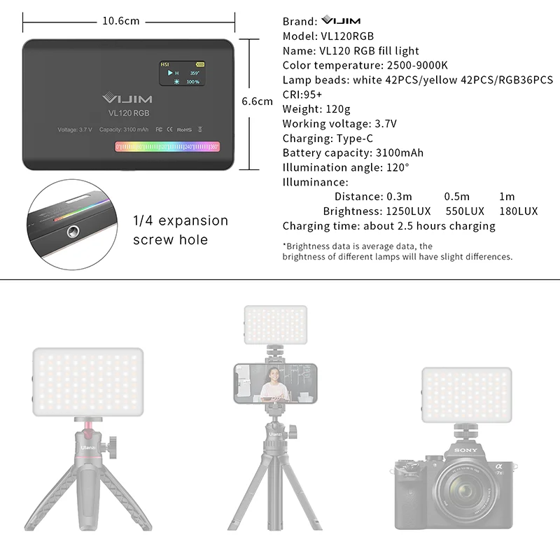 2026 New120 RGB Pocket Fill Li - Lighting In Photography recension och pris