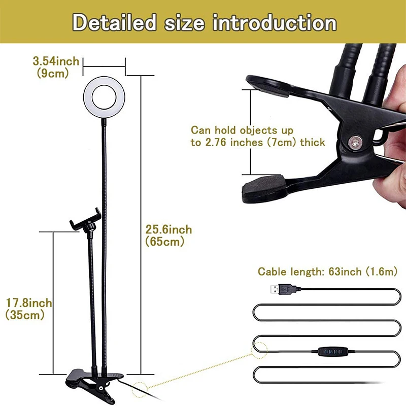 Universal Selfie Ring Light wi - Photography Lighting Overhead recension och pris