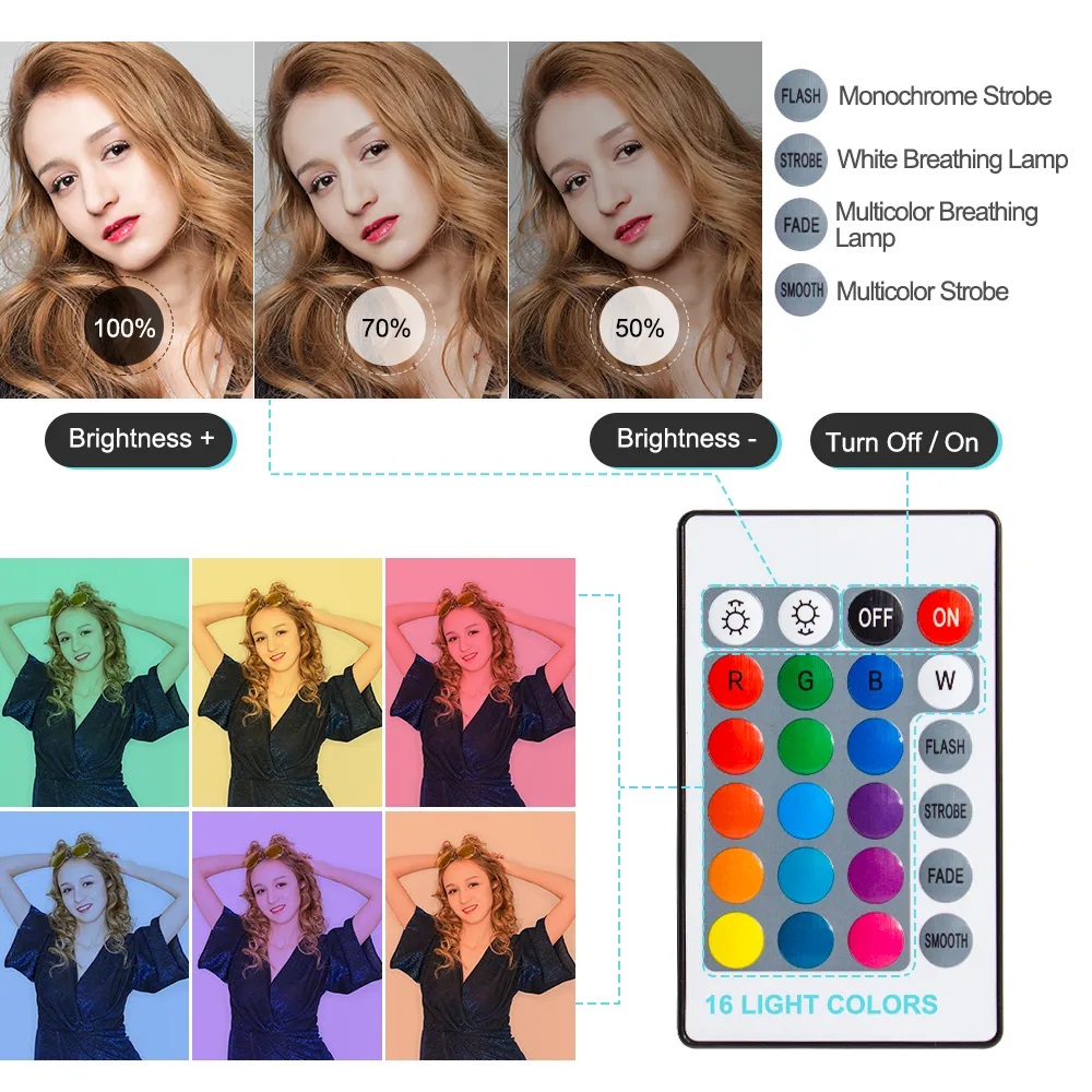 10 Inch RGB Ring Light With Re - Photography Lighting Overhead recension och pris