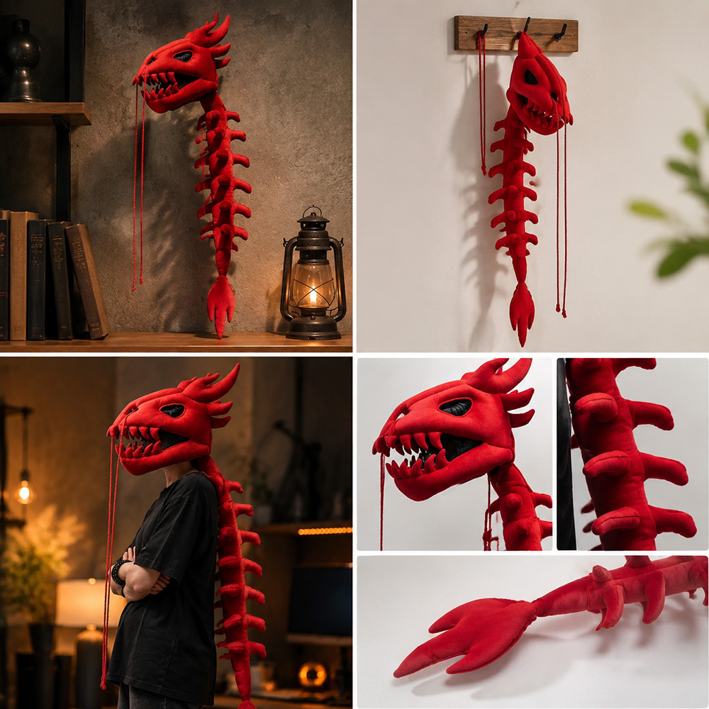 Dragon Skull Spine Plush Hood  - Photography Lighting Design recension och pris