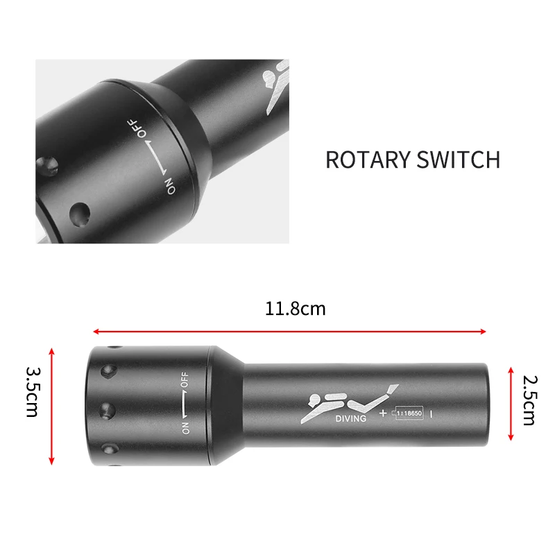New T6 LED Diving Torch Long-R - Lighting In Photography recension och pris