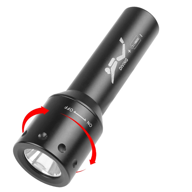 New T6 LED Diving Torch Long-R - Lighting In Photography recension och pris