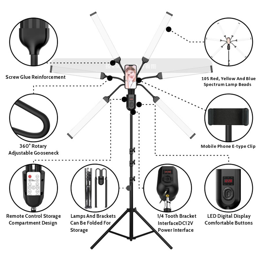 Dual Head / Quad Head / Hex He - Photography Lighting No Shadows recension och pris